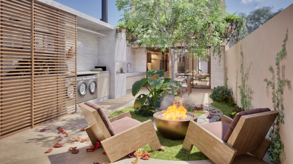 Integração de sala e jardim em terreno compacto - Escritório de arquitetura em Curitiba