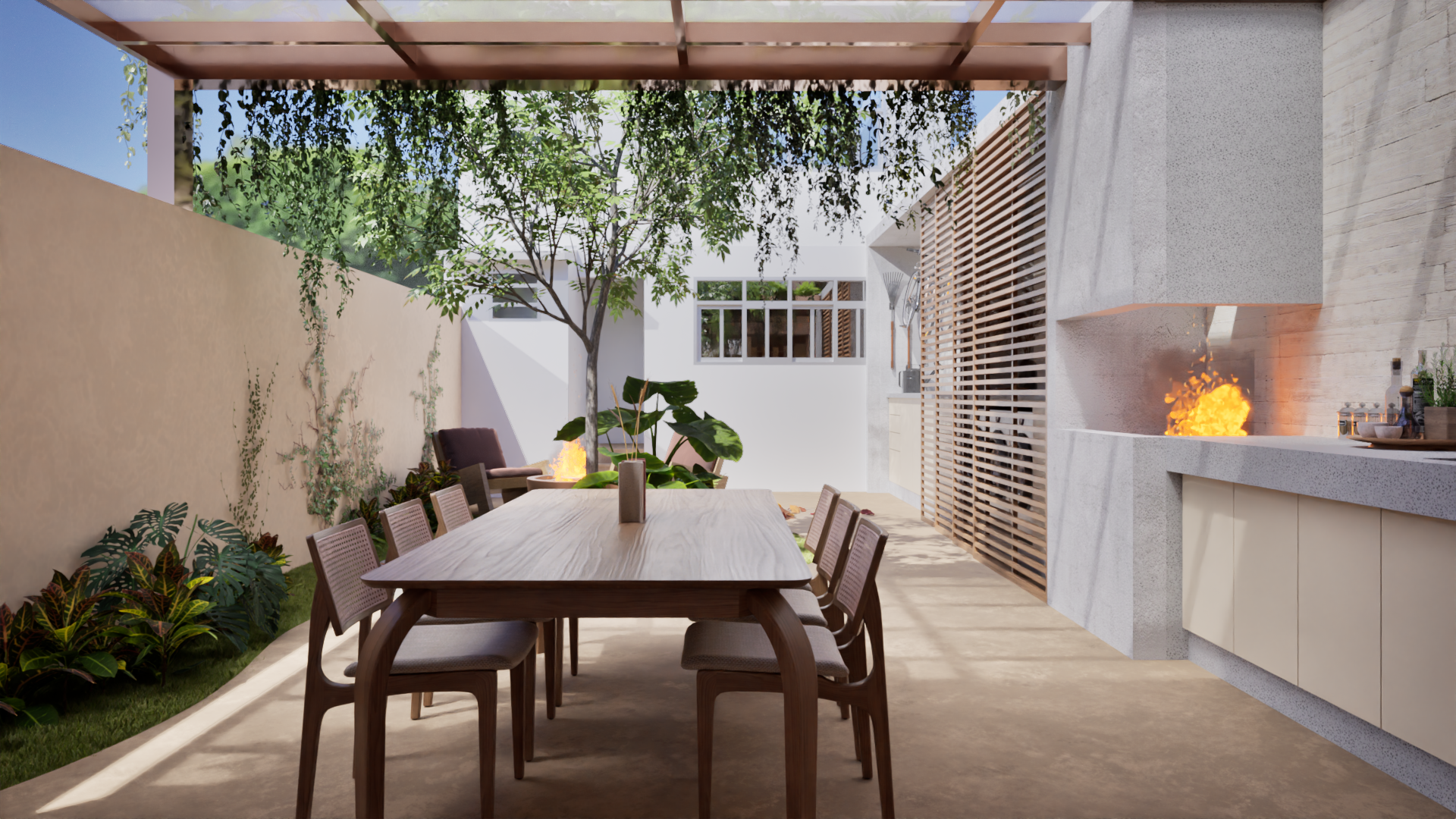 Integração de sala e jardim em terreno compacto - Escritório de arquitetura em Curitiba