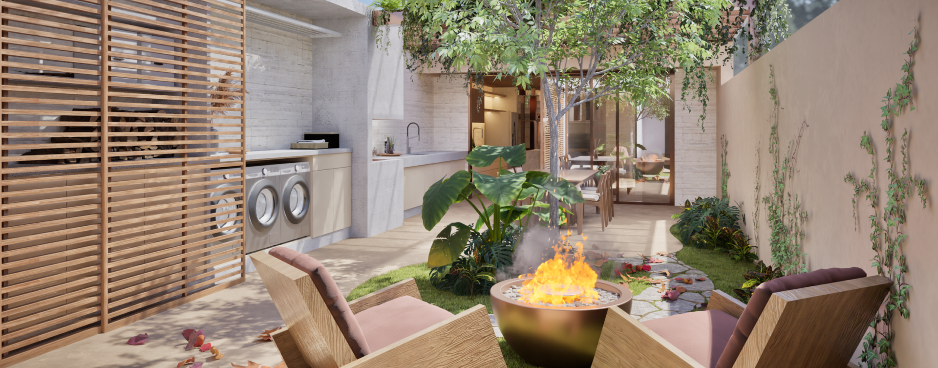 Integração de sala e jardim em terreno compacto - Escritório de arquitetura em Curitiba