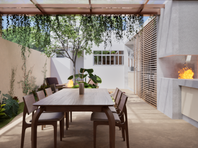 Integração de sala e jardim em terreno compacto - Escritório de arquitetura em Curitiba